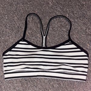 Lululemon Black and White Striped Bra Intimates